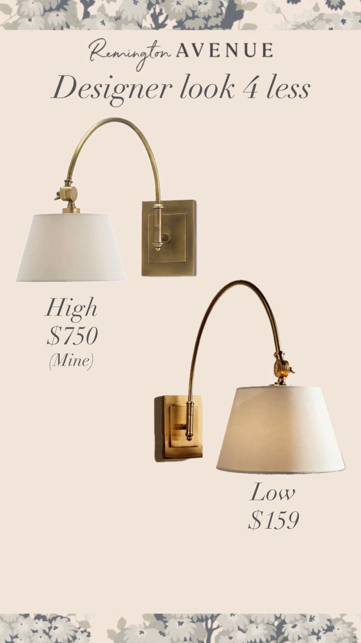 Designer look for less high arched wall sconce. The designer version is on sale but the look alike is much more affordable. 

#LTKHome #LTKSaleAlert