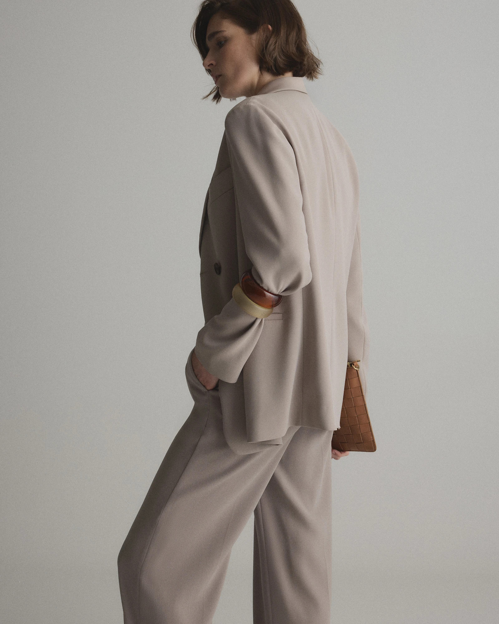 Stretch Crepe Relaxed Double-Breasted Blazer | Quince