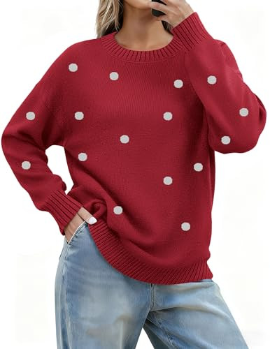 Zeagoo Fall Sweaters for Women 2026 Long Sleeve Crewneck Ribbed Knit Pullover Sweater Loose Fit B... | Amazon (US)