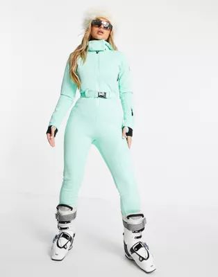 ASOS 4505 ski suit with fitted belted & fur hood | ASOS (Global)