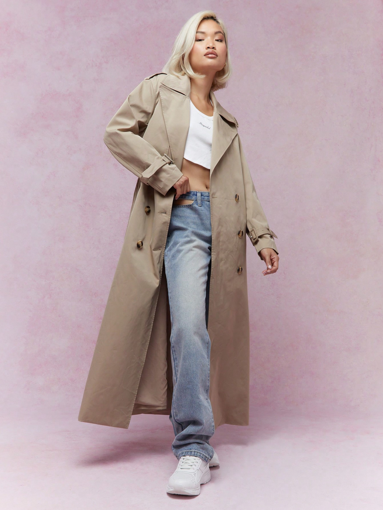 MISSGUIDED Double Breasted Long Line Trench Coat With Belt | SHEIN USA | SHEIN
