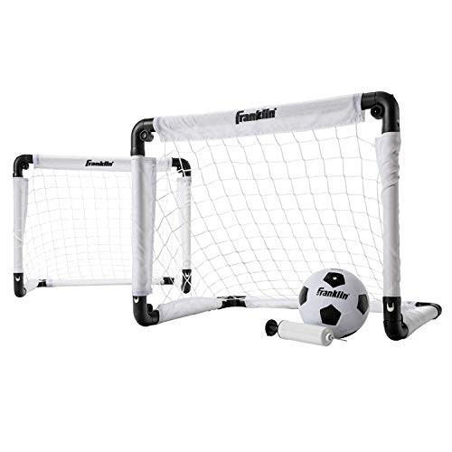 Franklin Sports Kids Mini Soccer Goal Set - Backyard/Indoor Mini Net and Ball with Pump - 22" x 17" Goal Size, White/Black | Amazon (US)