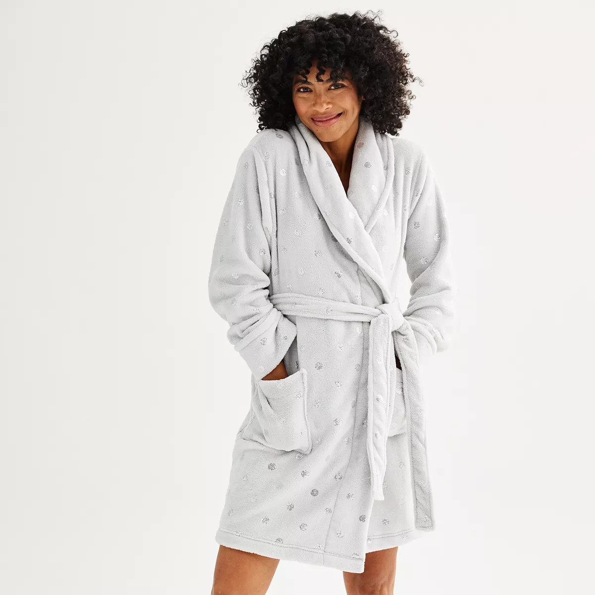 Women's Sonoma Goods For Life® Long Sleeve Plush Short Robe | Kohl's