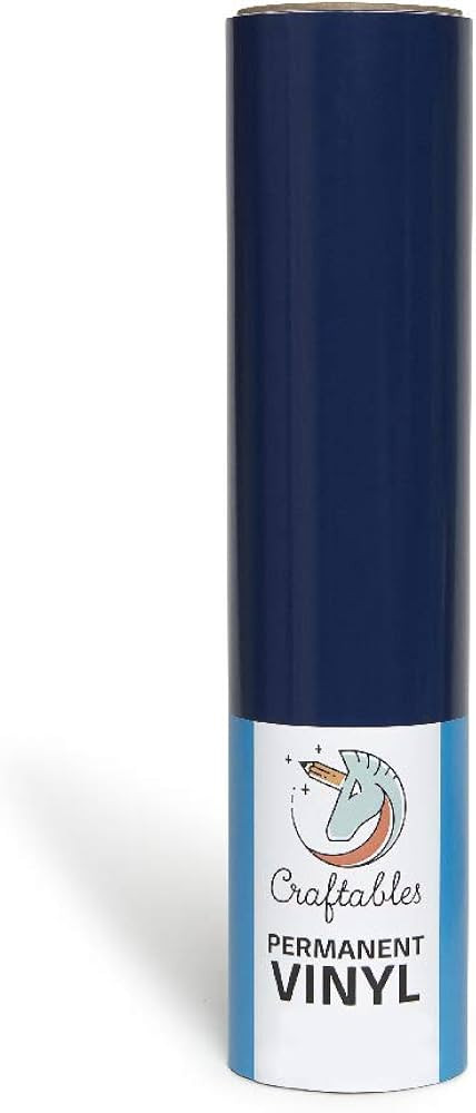 Craftables Navy Vinyl Roll - Permanent, Adhesive, Glossy & Waterproof | 12" x 10' | for Crafts, C... | Amazon (US)