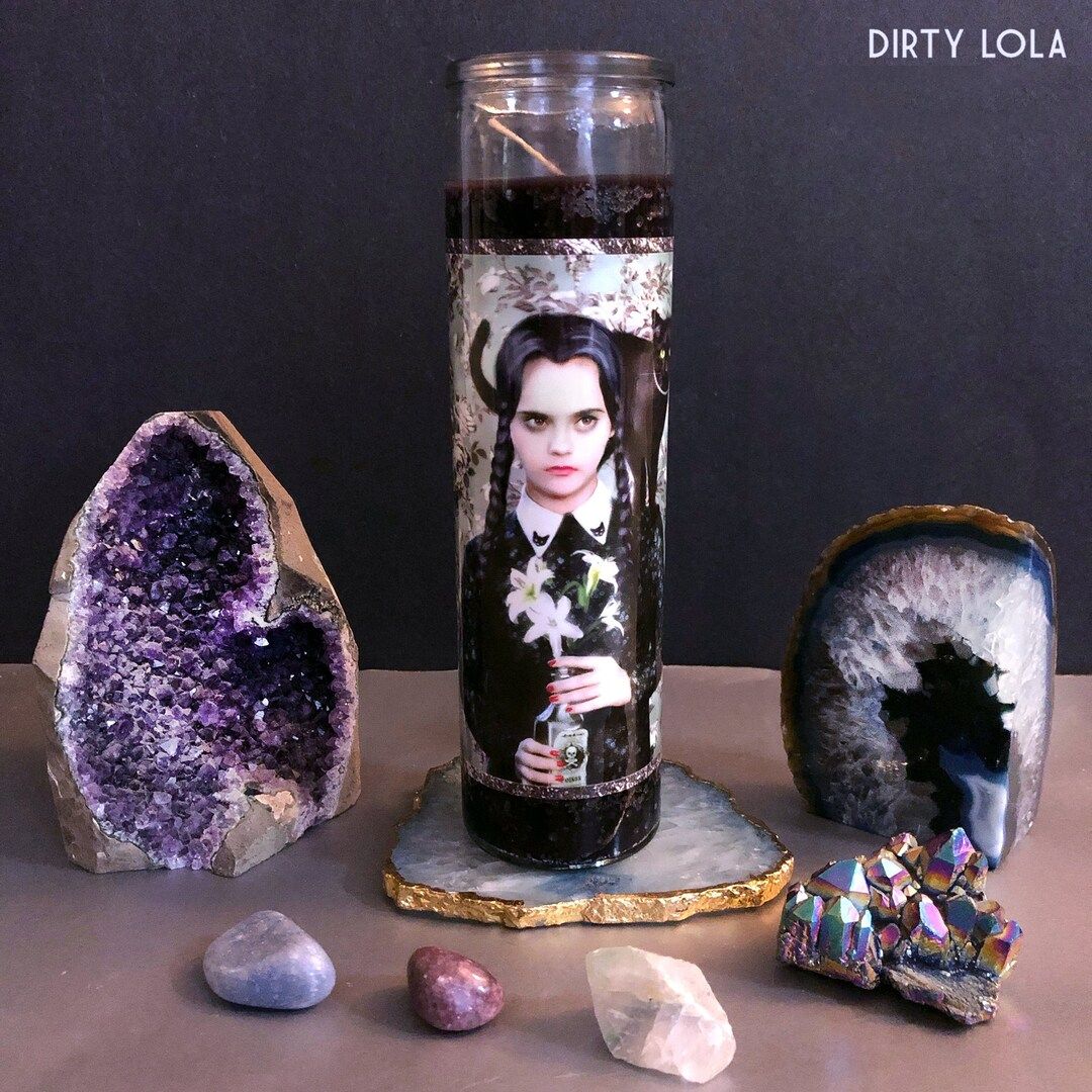 Wednesday Prayer Candle Dirty Lola Gothic Pop Culture - Etsy | Etsy (US)