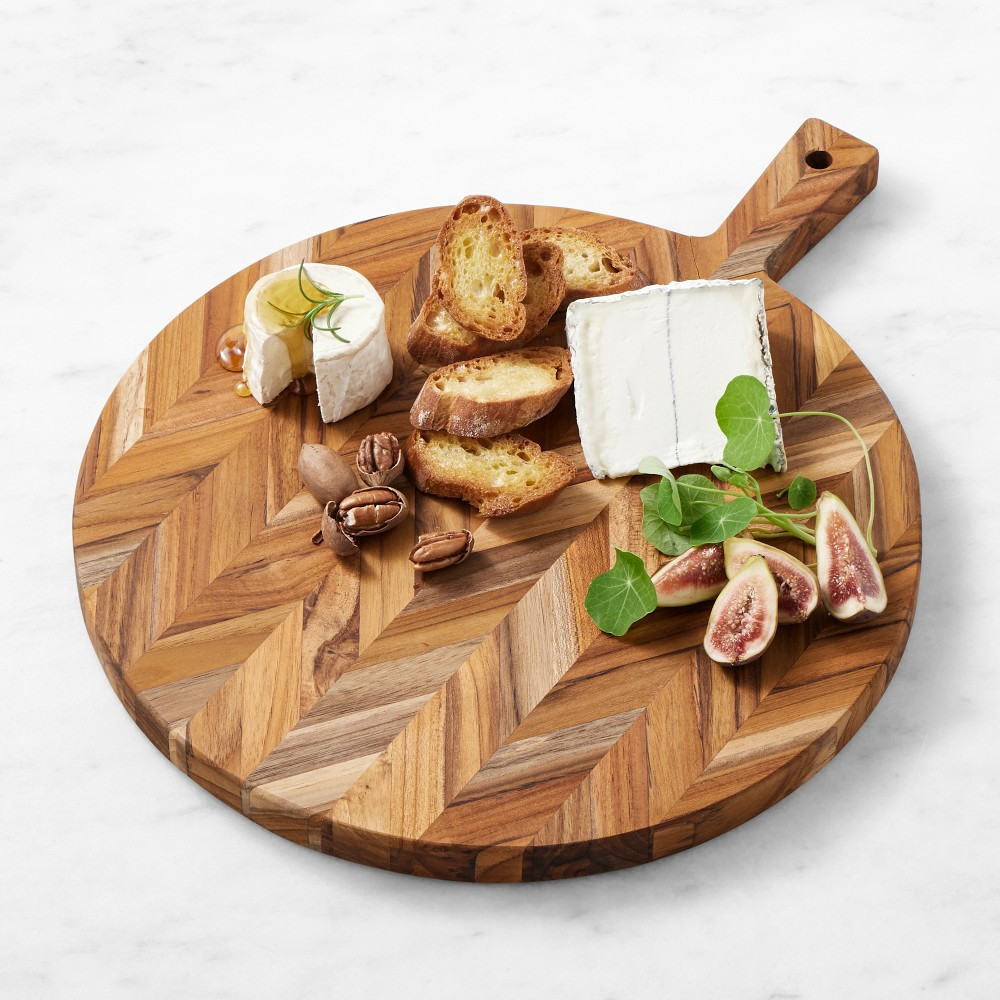 Herringbone Round Cheese Boards | Williams-Sonoma