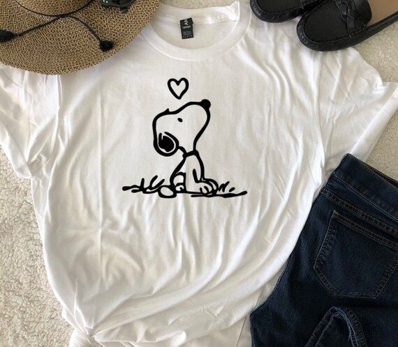 Snoopy  T-shirt Funny Silly Fun Tshirts Snoopy Kisses Tshirt | Etsy | Etsy (US)