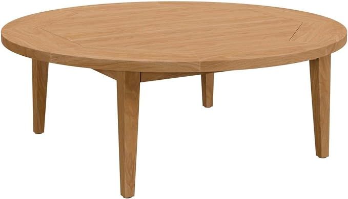 Modway Brisbane Modern Round Teak Wood Outdoor Patio Coffee Table in Natural | Amazon (US)