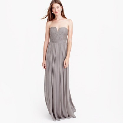 Nadia long dress in silk chiffon | J.Crew US