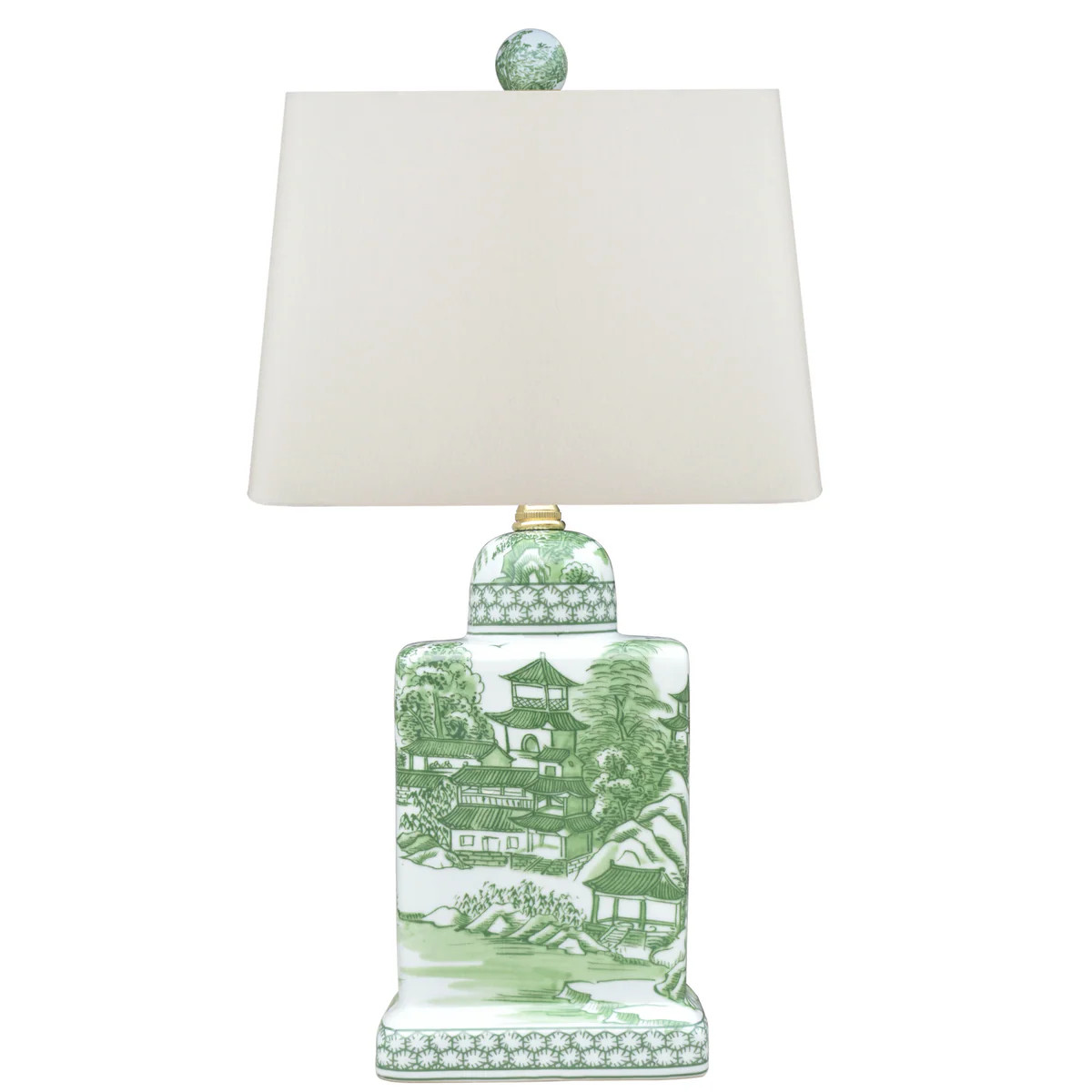 Porcelain Green Chinoiserie Tea House Lamp | The Well Appointed House, LLC