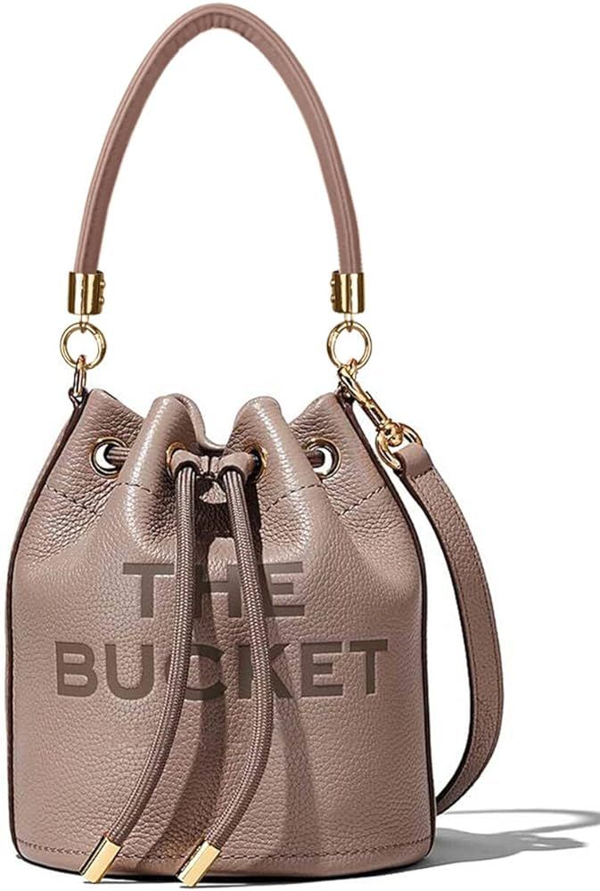 The Bucket Bag for Women Pu Leather Drawstring Handbag Tote Hobo Handbag Crossbody Bag Soft Adjustab | Amazon (US)