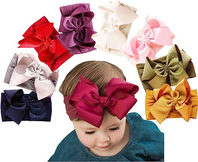 Baby Girl Nylon Headbands Newborn Infant Toddler Hairbands Children Bows Petal Flower knotted Sof... | Amazon (US)