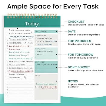 To Do List Pad - To Do List Notebook for Work with 52 Sheets, Undated Daily Planner Perfect for D... | Amazon (US)