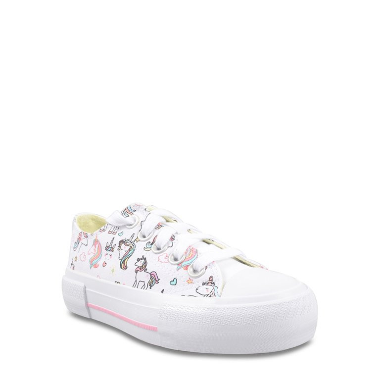 Wonder Nation Little Girl & Big Girl Canvas Platform Sneaker, Sizes 13-6 | Walmart (US)