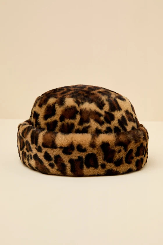 Omoka Brown Leopard Faux Fur Cloche Hat | Lulus