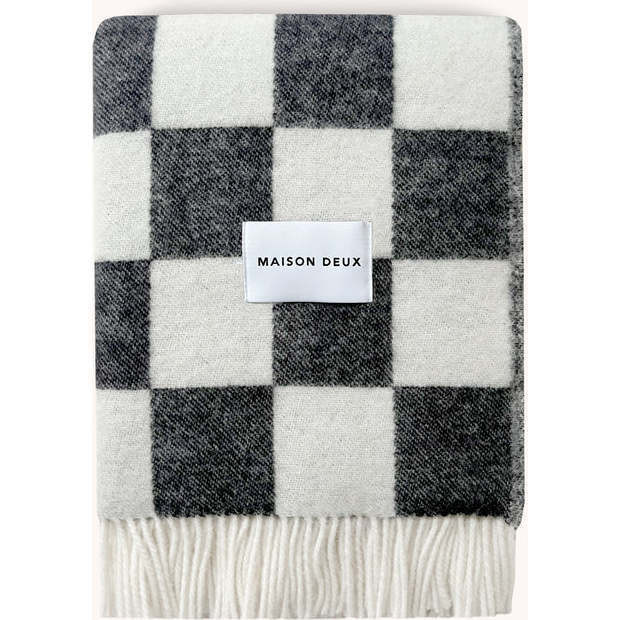 Maison Deux | Checkerboard Blanket, Black and White | Maisonette | Maisonette