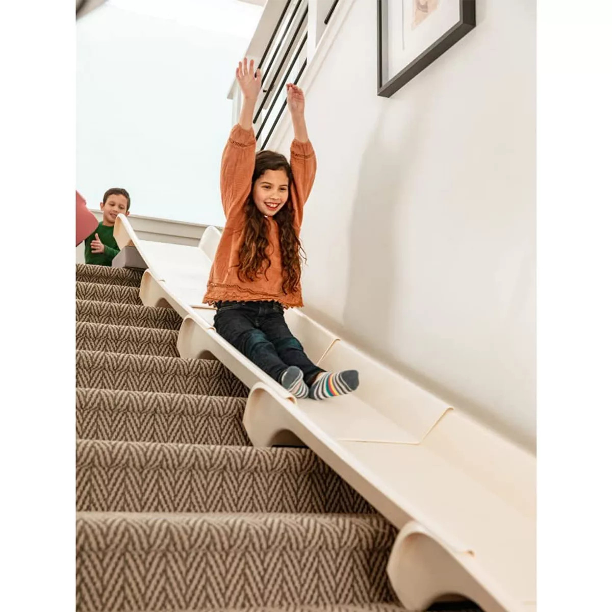 Stairslide Original Stair Mounted Kids Indoor ABS Plastic Staircase Slide Playset with Self Ancho... | Target