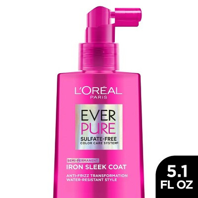 L'Oreal Paris EverPure Iron Sleek Coat Anti Frizz Hair Treatment - 5.1 fl oz: For All Hair Types, Sulfate-Free, Vegan | Target