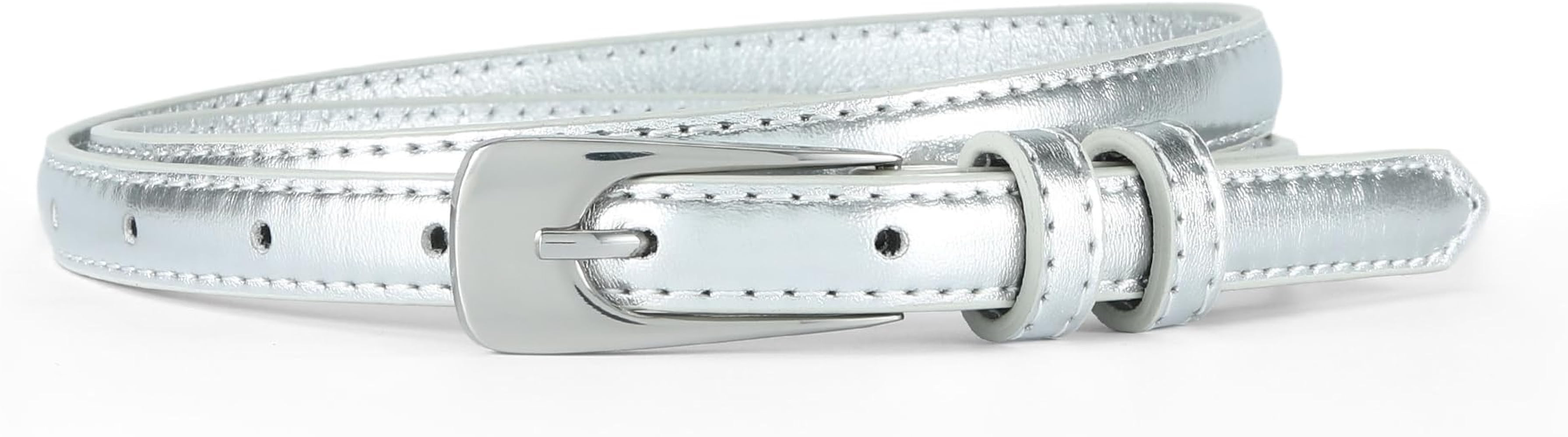 HOTWILL Women Skinny Belts for Jeans Dress Thin Waist Faux Leather Belt with Gold Buckle 0.55" Wi... | Amazon (US)