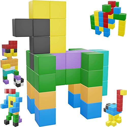 Intock Magnetic Blocks, 40 Pieces Magnetic Cubes, Innovative Magnetic Building Blocks for Kids, Auti | Amazon (US)