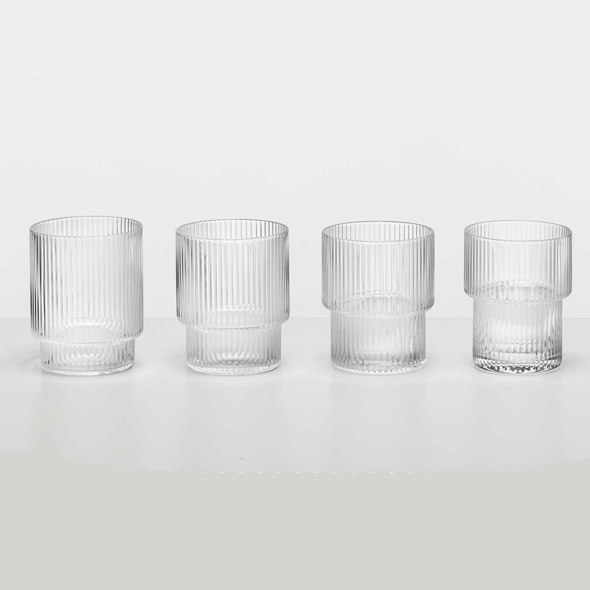 Ferm Living Ripple Glass, Set of 4 | dotmaison.com