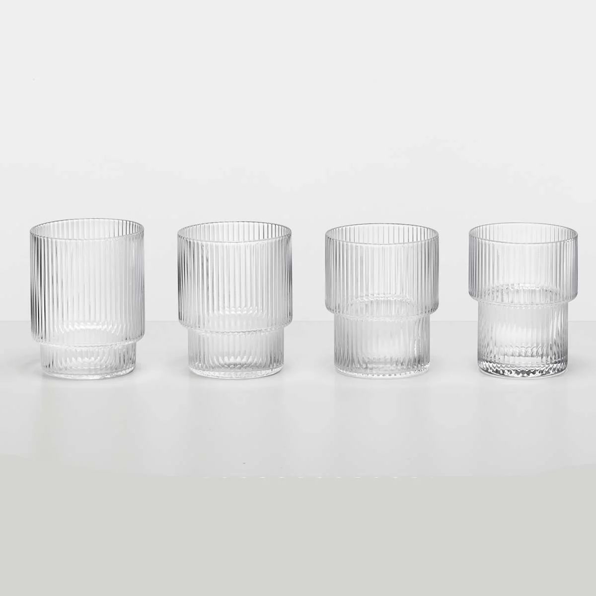 Ferm Living Ripple Glass, Set of 4 | dotmaison.com