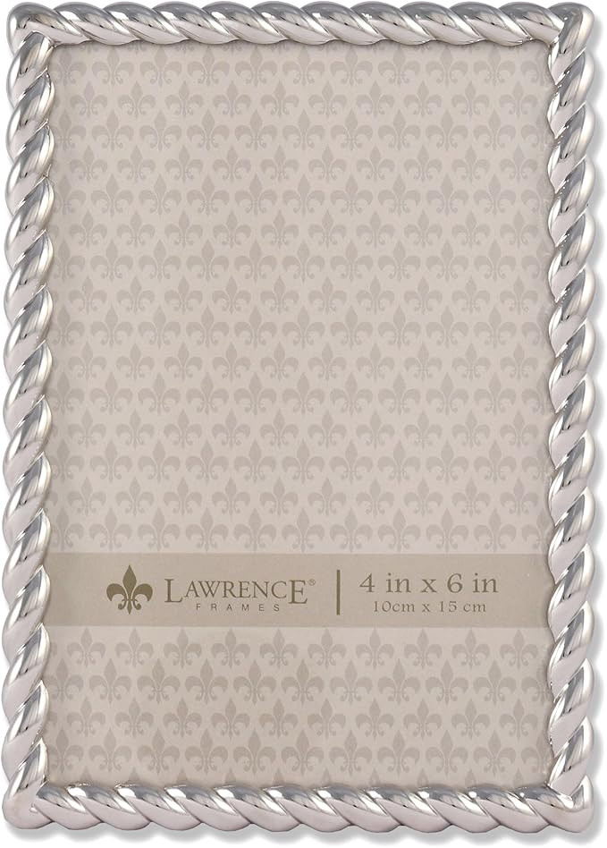 Lawrence Frames Rope Design Metal Frame, 4x6, Silver | Amazon (US)