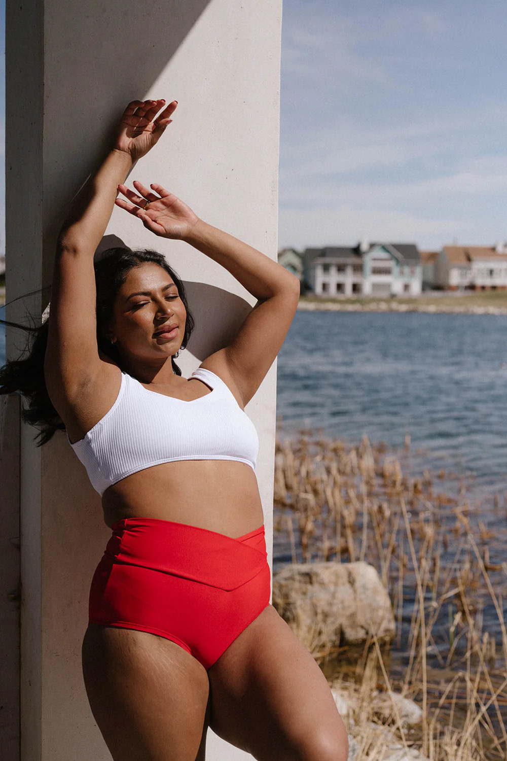 Vacationer Bottom | Poppy Red | Coral Reef Swim