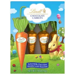 Lindt Easter Solid Milk & Chocolate Candy Hazelnut Carrots - 1.9oz/4ct | Target