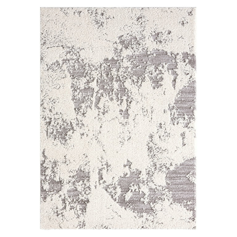 Better Homes & Gardens Shag Modern Grey Abstract Indoor Area Rug, 5' x 7' | Walmart (US)