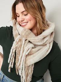 Cozy Soft-Brushed Patterned Scarf for Women | Old Navy (US)
