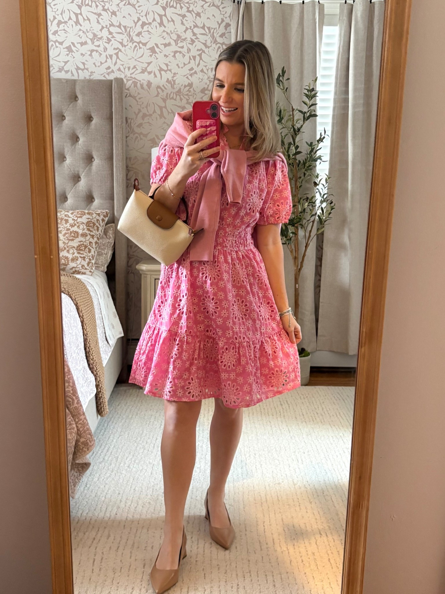 Loving this pink eyelet dress!! Wearing size small! 

#LTKPetite #LTKSaleAlert #LTKootd