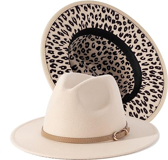 Lisianthus Womens & Mens Fedora Hats Two Tone Felt Dress Panama Hat | Amazon (US)
