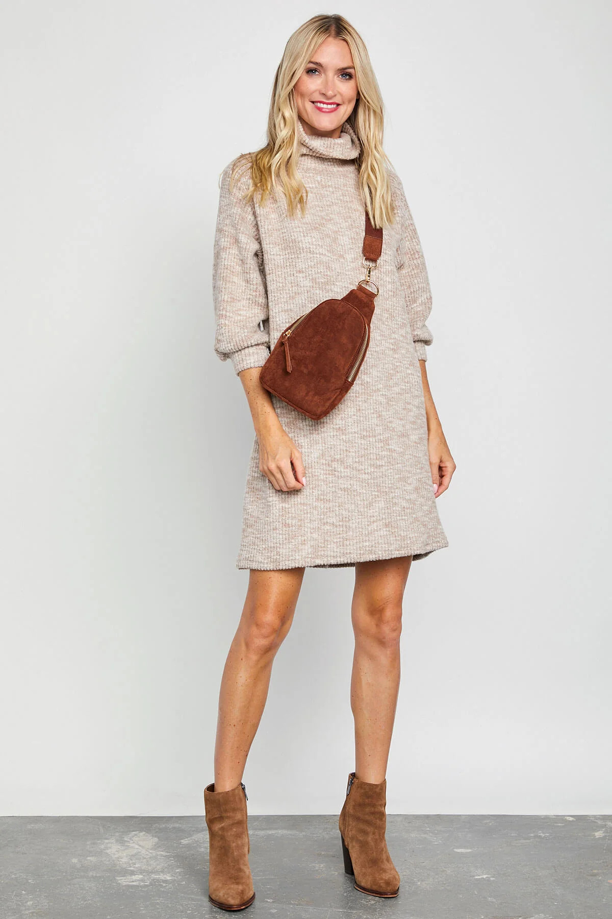 THML Raglan Turtleneck Dress | Social Threads