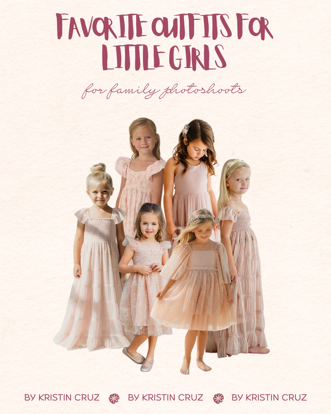 Soft blush pink outfits for little girls are always a beautiful choice for family photos. These sweet dresses feel classic without being overly dressy, making them perfect for spring family pictures, flower field sessions, birthday portraits, and special celebrations. A timeless color that pairs effortlessly with creams, florals, and soft neutrals. 

 #LTKmomlife #LTKSeasonal #LTKKids