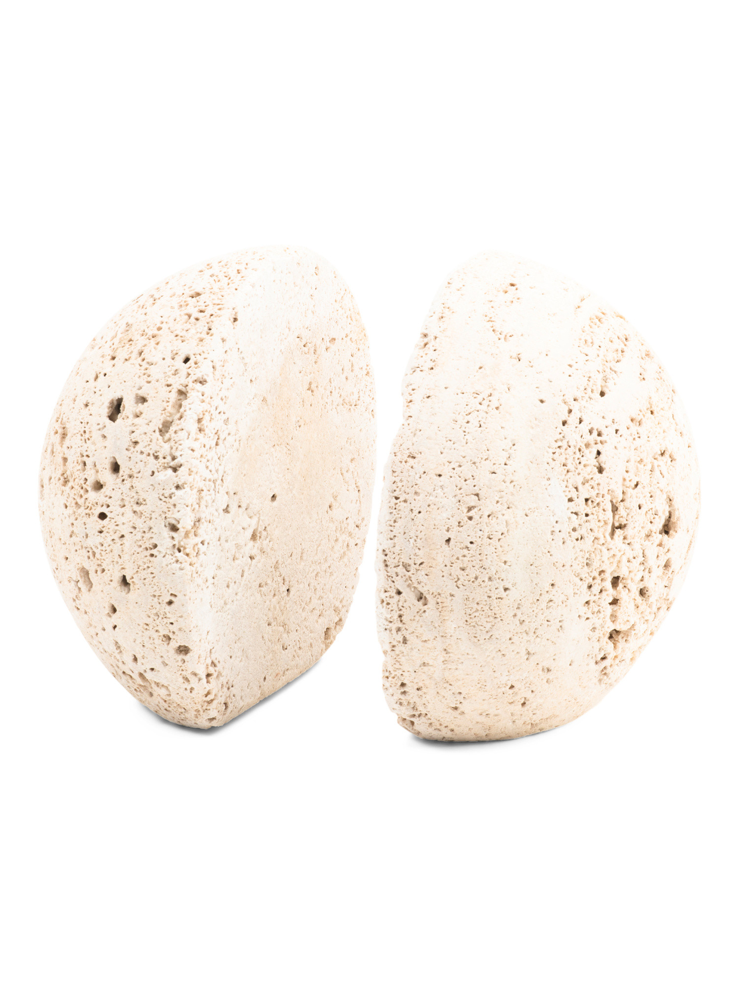 7in Sphere Travertine Beige Bookends | TJ Maxx