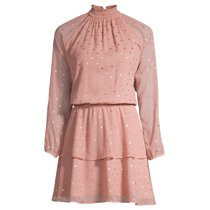 Scoop Foil Dot Print Dress Women's | Walmart (US)