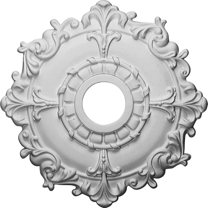 Ekena Millwork CM18RL Riley Ceiling Medallion, 18"OD x 3 1/2"ID x 1 1/2"P (Fits Canopies up to 4 ... | Amazon (US)