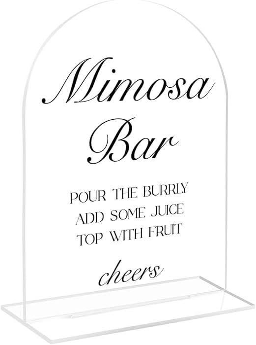 Mimosa Bar Sign, Open Bar Signs, Wedding Engagement Bridal Shower Decor for Reception Ceremony Pa... | Amazon (US)