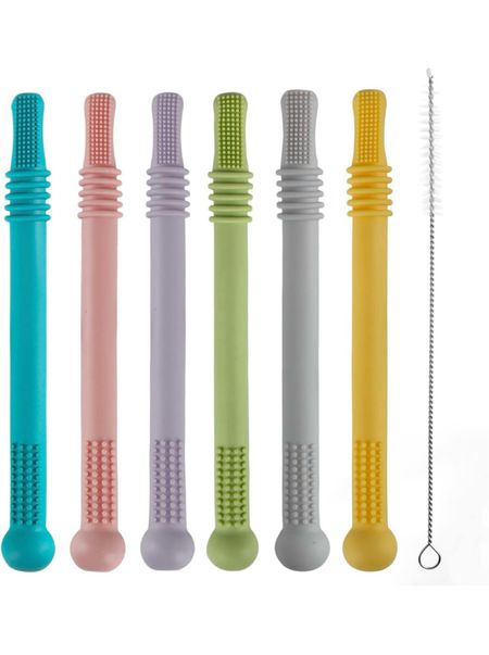 Teething Chew Straw Toy for Infant Toddlers Silicone Tubes Teething Toys 

PRO TIP: Freeze these if your baby has a tooth coming in 

#LTKbaby #LTKbump #LTKkids