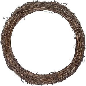 Natural Rattan Grapevine Wreath, Handcrafted Wreath Rustic Ring Wreath DIY Crafts Base for Hallow... | Amazon (US)