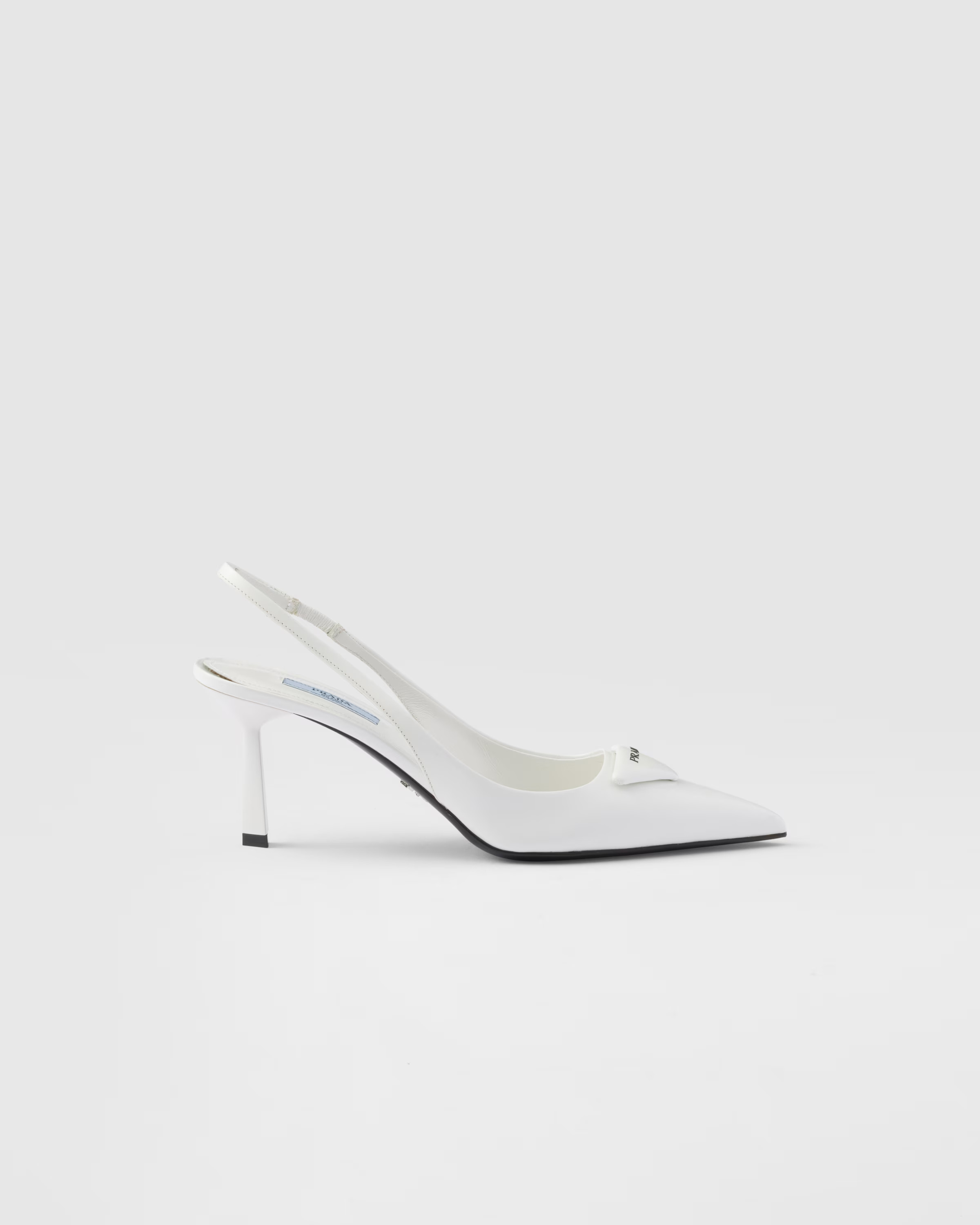 Brushed leather slingback pumps | Prada Spa US