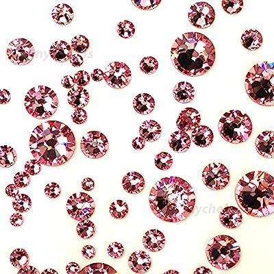Light Rose (223) Pink 144 pcs Swarovski 2058/2088 Crystal Flatbacks Pink Rhinestones Nail Art Mix... | Amazon (US)
