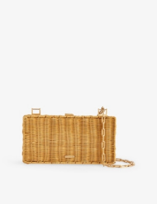 The Backgammon Rattan Clutch Bag | Selfridges