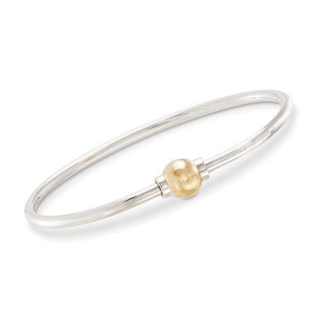 Ross-Simons Cape Cod Jewelry Sterling Silver and 14kt Yellow Gold Bangle Bracelet For Women 6.5-7.5  | Walmart (US)