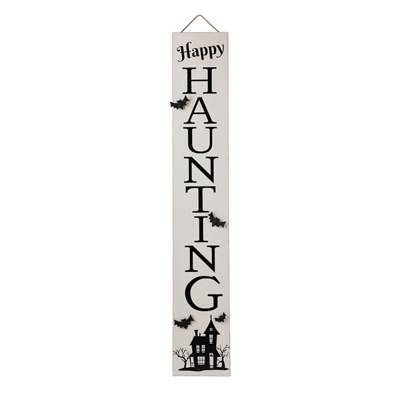 Eerie Estates Happy Haunting Wooden Leaner Sign, 60" | At Home