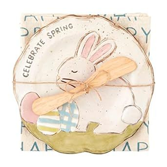 Mud Pie Bunny Appetizer Set, Happy Easter, 6 1/2" Dia | Amazon (US)