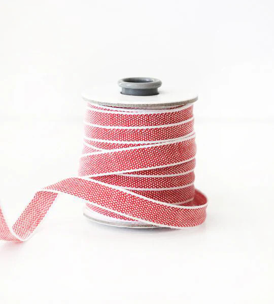 Red & White Edge Cotton Ribbon | Joy Creative Shop