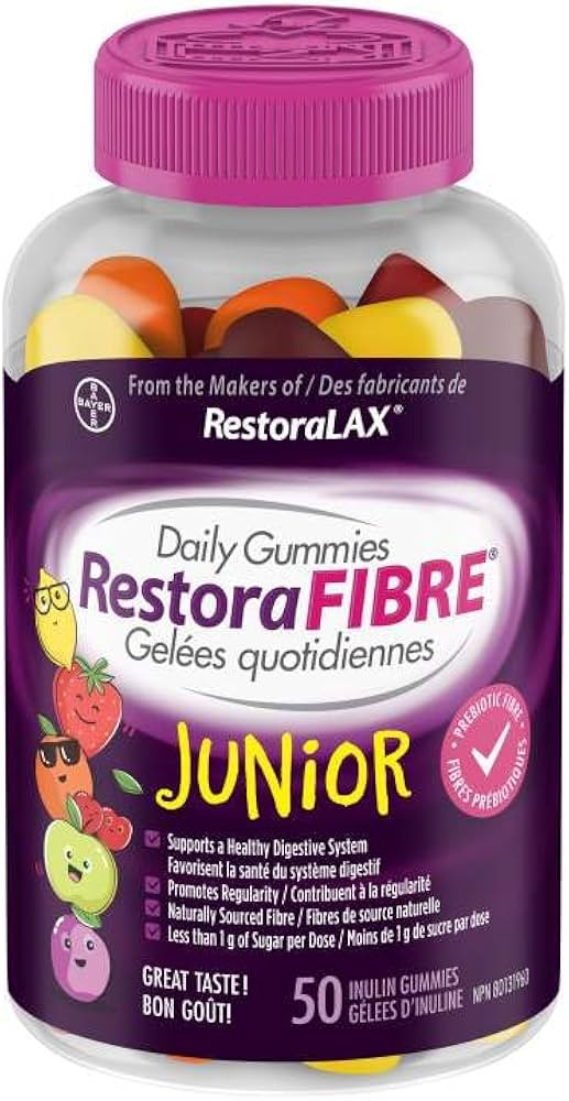 RestoraFIBRE Junior Daily Prebiotic Fibre Gummies for Kids – Naturally Sourced Fibre, Promotes ... | Amazon (CA)