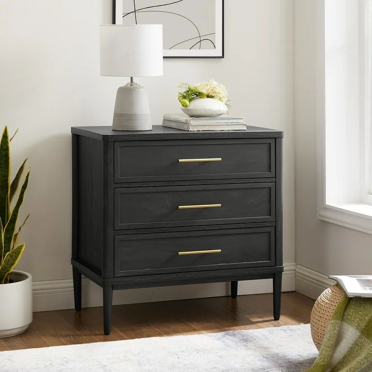 Better Homes & Gardens Oaklee 3-Drawer Nightstand, Charcoal Finish | Walmart (US)